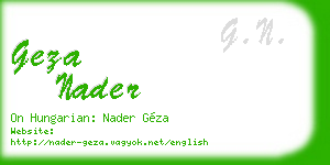 geza nader business card